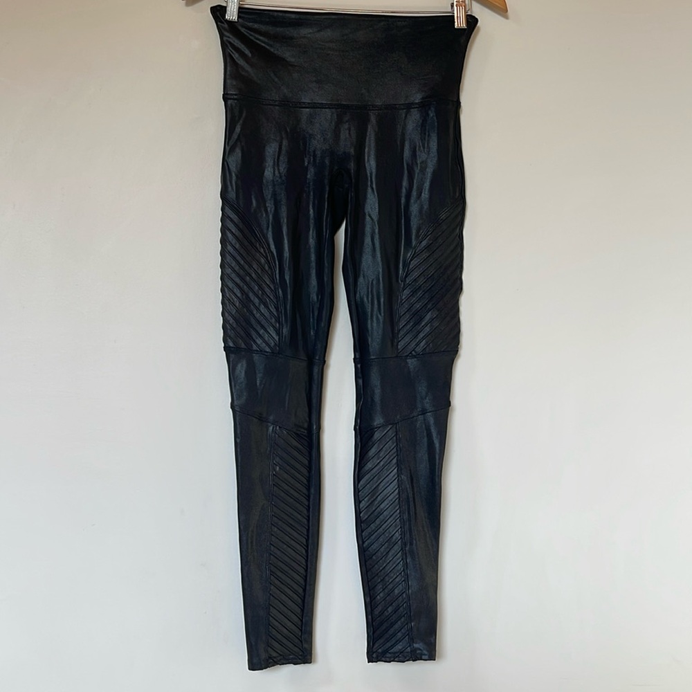 Spanx black moto leggings medium